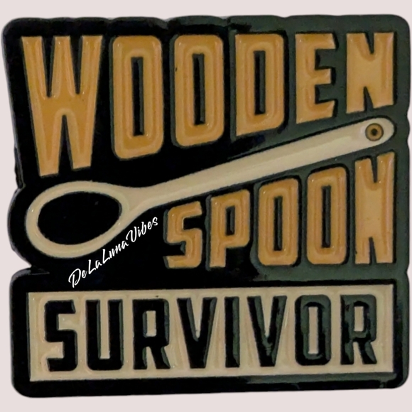 3/$12 NEW Hilarious "Wooden Spoon" Survivor Enamel Pin - Picture 1 of 3